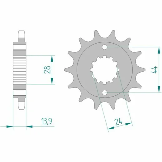 AFAM Standard Stahlritzel vorne 20606 - 525 für Honda XRV750 20606-16