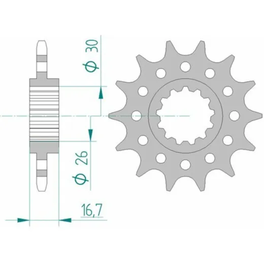 AFAM Standard Stahlritzel vorne 20608 - 520 für Honda CB900FHORNET, CBR1000RR, CBR900RR 20608-15