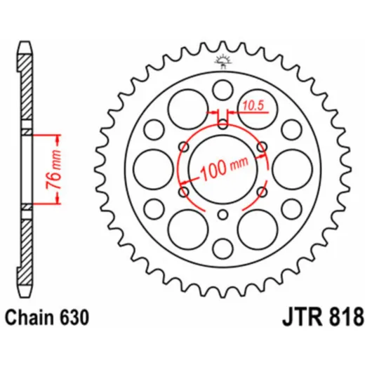 JT SPROCKETS Standard Stahlritzel hinten 818 - 630 für Suzuki GS1000, GS750, GSX1100
