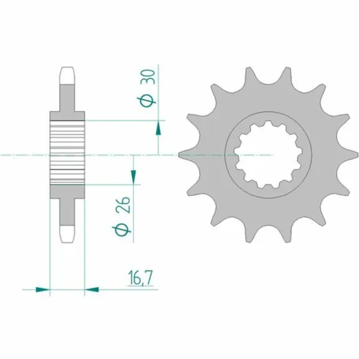 AFAM Standard Stahlritzel vorne 20612 - 525 für Honda CB600FHORNET, CB650F, CB650R