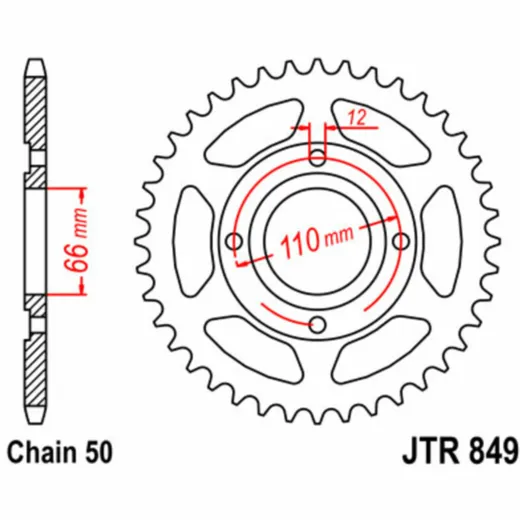 JT SPROCKETS Standard Stahlritzel hinten 849 - 530