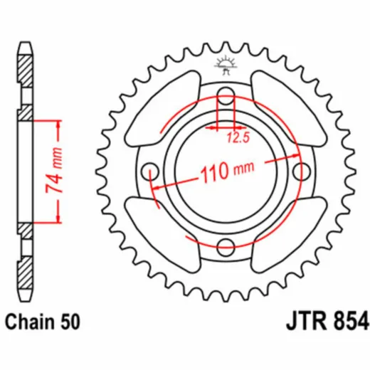 JT SPROCKETS Standard Stahlritzel hinten 854 - 530 für Yamaha RD250, XS500 JTR854.41