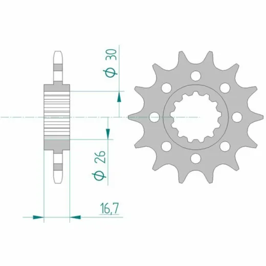 AFAM Standard Stahlritzel vorne 20613 - 520 für Honda CB600FHORNET, CBR1000RR, CBR600F 20613-17