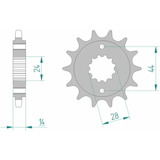 AFAM Standard Stahlritzel vorne 20614 - 525 für Honda VT750C, VT750S