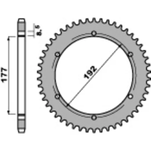 PBR Standard Stahlritzel hinten 223 - 520 für Husqvarna WR240, WR250, WR400