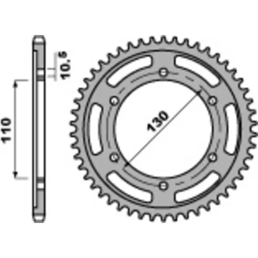 PBR Standard Stahlritzel hinten 241 - 530 für Yamaha, Kawasaki, Suzuki 241.48.C45