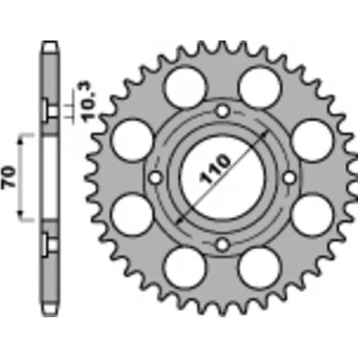 PBR Standard Stahlritzel hinten 246 - 530 für Honda CB250