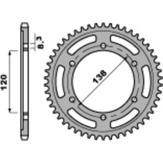 PBR Standard Stahlritzel hinten 253 - 525 für Honda RVF750, VFR400R