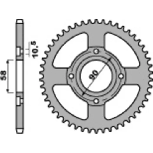 PBR Standard Stahlritzel hinten 269 - 428 für Daelim, Honda, Mash 269.49.C45