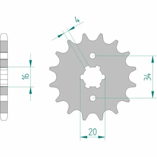 AFAM Standard Stahlritzel vorne 21200 - 428 für Yamaha, Beta, Rieju 21200-15
