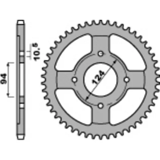 PBR Standard Stahlritzel hinten 282 - 530 für Honda CB500, CB550 282.37.C45