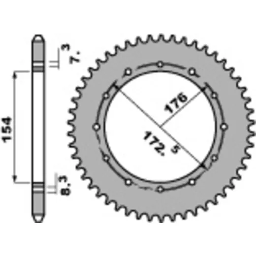 PBR Ergal Ultraleichtes Ritzel hinten 2S - 520