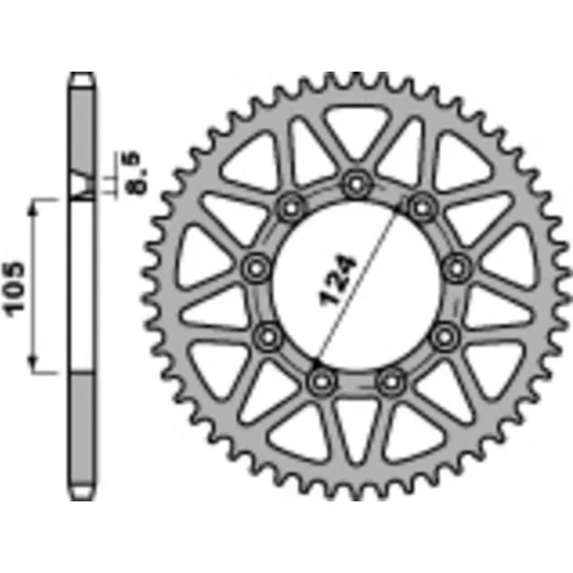 PBR Standard Stahlritzel hinten 3505 - 520 für TM Racing EN125, EN144, EN250 VOR EN400ENDURO