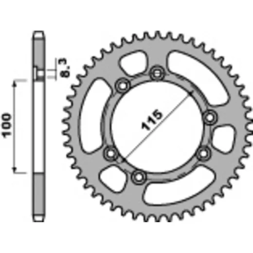 PBR Standard Stahlritzel hinten 4370 - 428