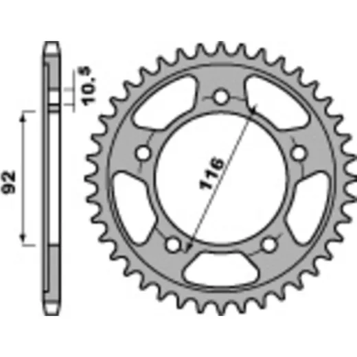 PBR Standard Stahlritzel hinten 4542 - 530 für Kawasaki ZZR1400
