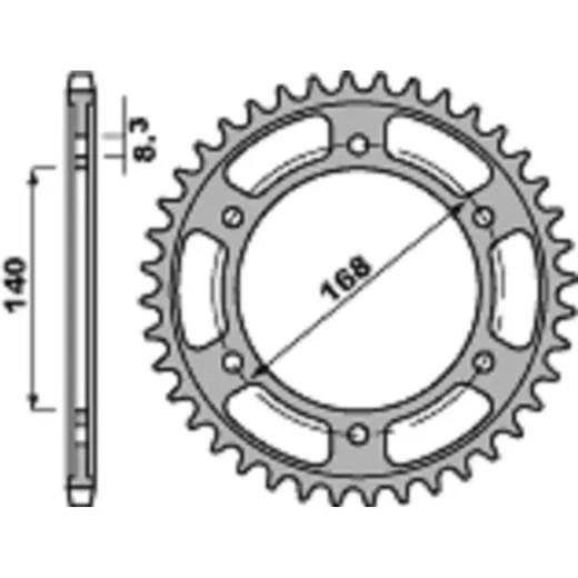 PBR Standard Stahlritzel hinten 4550 - 525 für BMW F800GS, F800R
