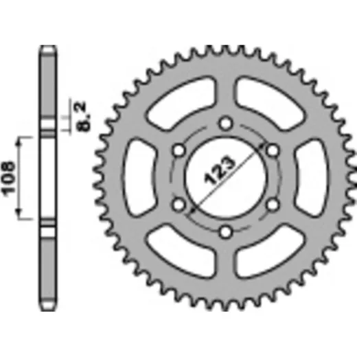 PBR Standard Stahlritzel hinten 4607 - 428 für Derbi GPR125 4607.47.C45