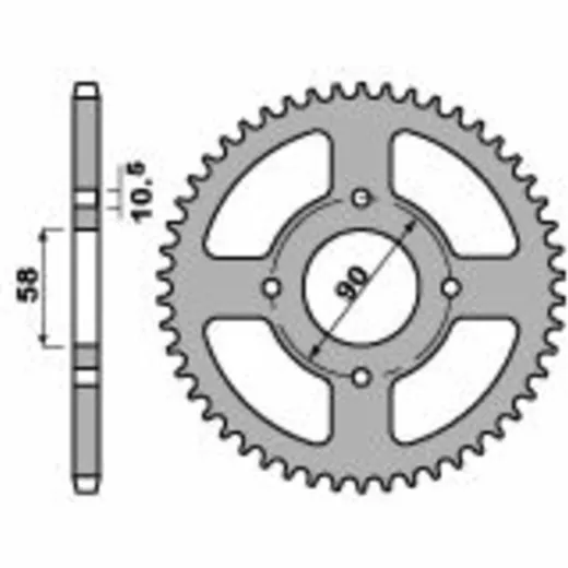 PBR Standard Stahlritzel hinten 4668 - 520 für KTM 125DUKE, RC390, RC390R Honda VT125C