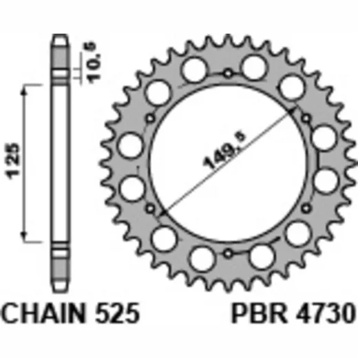PBR Standard Stahlritzel hinten 4730 - 525