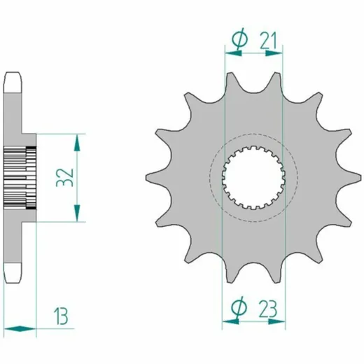 AFAM Standard Stahlritzel vorne 21311 - 428 für Yamaha XG250TRICKER, YBR250 21311-15