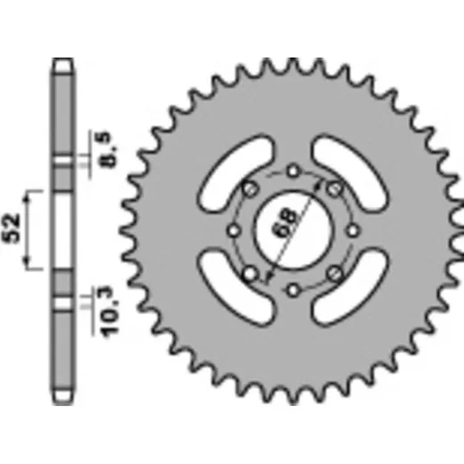 PBR Stahl Standard Kettenrad 802 - 428 802.48.F