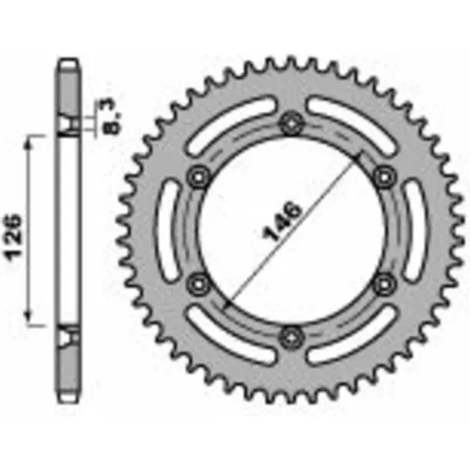 PBR Standard Stahlritzel hinten 805 - 428 für Suzuki DR125SM, TS125