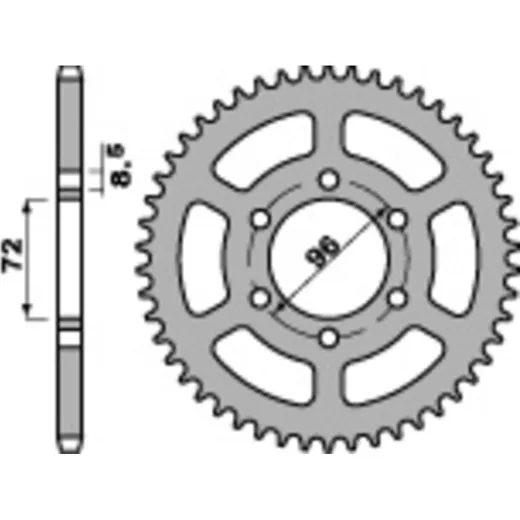 PBR Standard Stahlritzel hinten 829 - 520 für Suzuki DR250