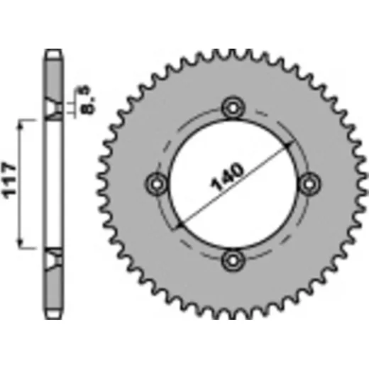 PBR Standard Stahlritzel hinten 831 - 428 für Yamaha YZ80