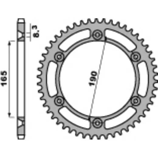 PBR Standard Stahlritzel hinten 896 - 520 für KTM 125MX, 250MX, 420GS 896.52.C45