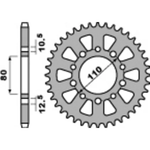 PBR Standard Stahlritzel hinten 334 - 530 für Honda, Triumph, Yamaha