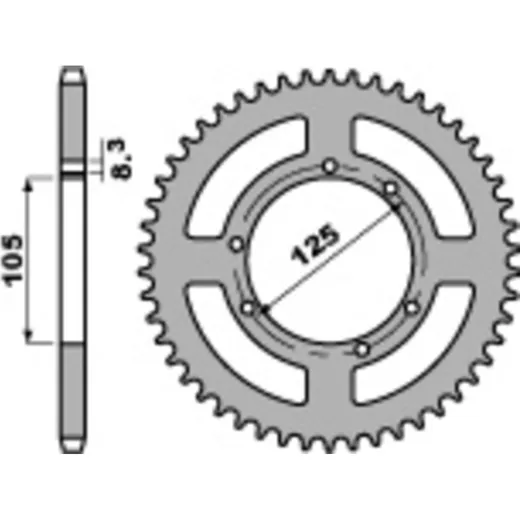 PBR Standard Stahlritzel hinten 4413 - 428 für Rieju, Derbi, Peugeot 4413.50.F