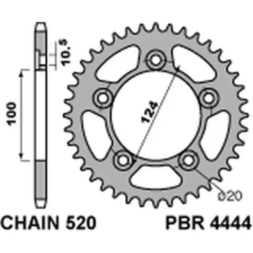 PBR Standard Stahlritzel hinten 4444 - 520 für Ducati PANIGALE899 4444 48 C45