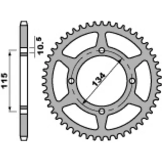 PBR Standard Stahlritzel hinten 710 - 520 für Cagiva ELEFANT350