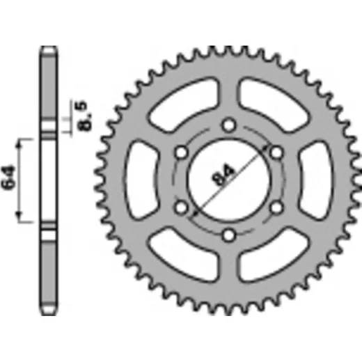 PBR Standard Stahlritzel hinten 809 - 428 für Suzuki DR125