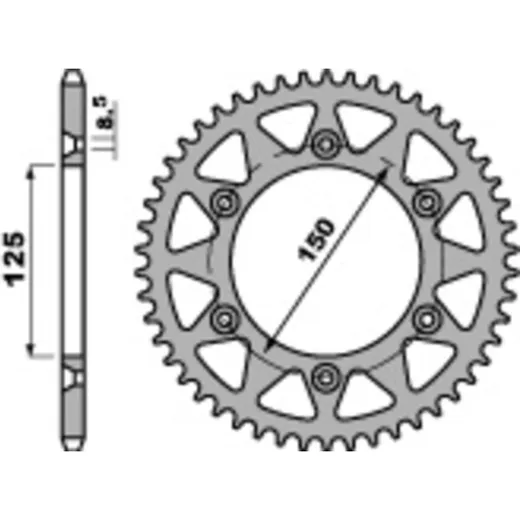 PBR Standard Stahlritzel hinten 899 - 520 für KTM, Husqvarna, Husaberg 899.45.C45
