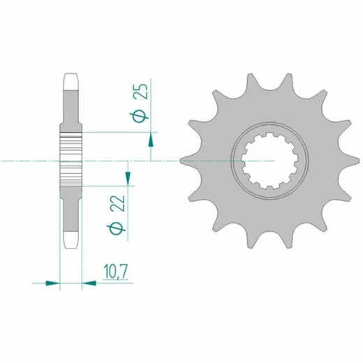 AFAM Standard Stahlritzel vorne 21606 - 525 für Yamaha TDM850, TRX850, YZF-R6 21606-17