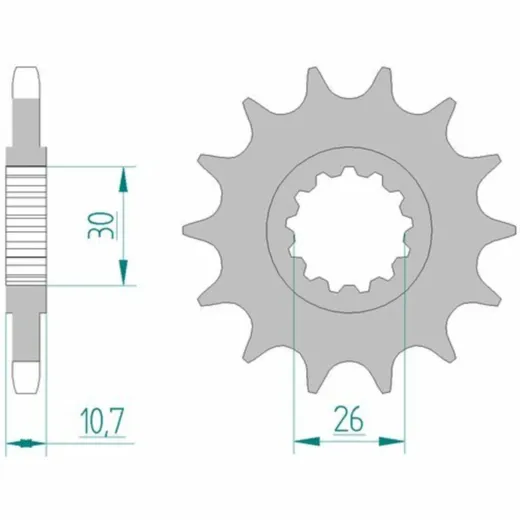 AFAM Standard Stahlritzel vorne 21607 - 525 für Yamaha FZ8N, FZ8S, MT-07