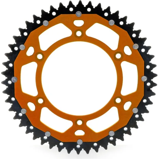 ART Dual-components Aluminium/Steel Ultra-Light Self-Cleaning Rear Sprocket 897 - 520 for KTM, Husaberg, Husqvarna ART-897-51-ORG