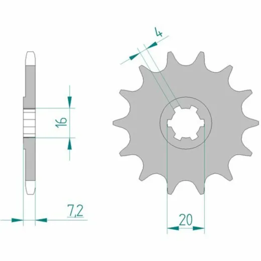 AFAM Standard Stahlritzel vorne 22104 - 520 für Kawasaki KFX80