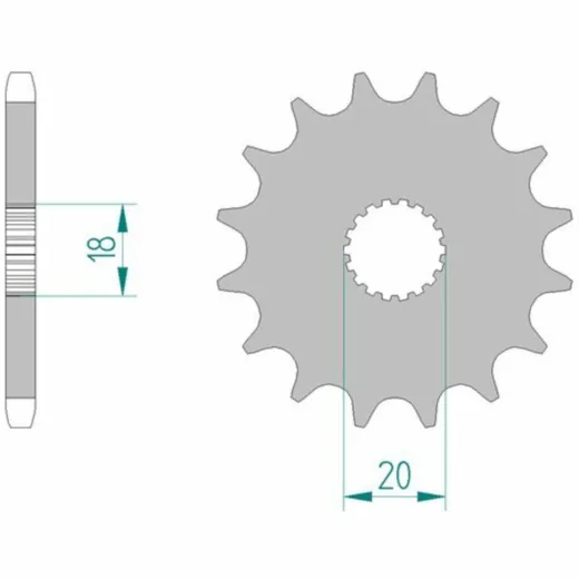 AFAM Standard Stahlritzel vorne 22200 - 428 für Mash BLACKSEVEN, CAFERACER, DIRTTRACK Suzuki DR125, GN125, GS125
