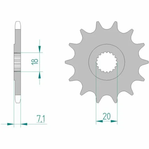 AFAM Selbstreinigendes Stahlritzel vorne 22203 - 520 für Suzuki RM125, RM-Z250 22203+12