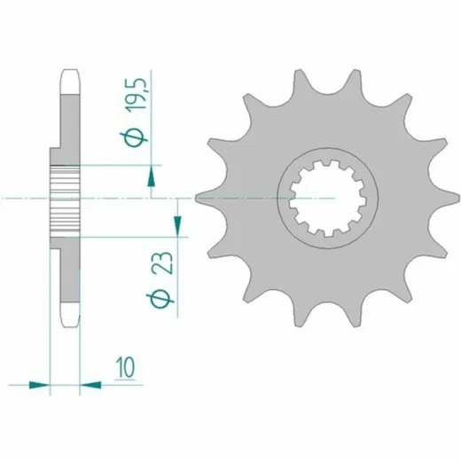 AFAM Standard Stahlritzel vorne 22303 - 520 für Suzuki, Beta, Kawasaki 22303-13