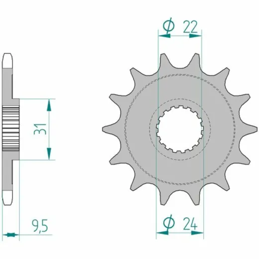 AFAM Standard Stahlritzel vorne 22406 - 520 für Suzuki RMX450, RM-Z450 22406-15