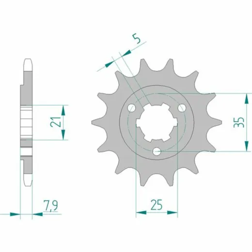 AFAM Standard Stahlritzel vorne 22503 - 520 für Suzuki DR600, DR650 22503-16