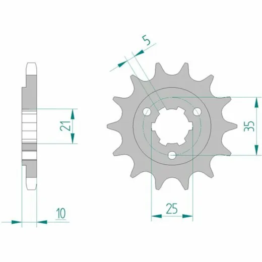 AFAM Standard Stahlritzel vorne 22602 - 525 für Suzuki DR650, DR800, XF650 22602-15