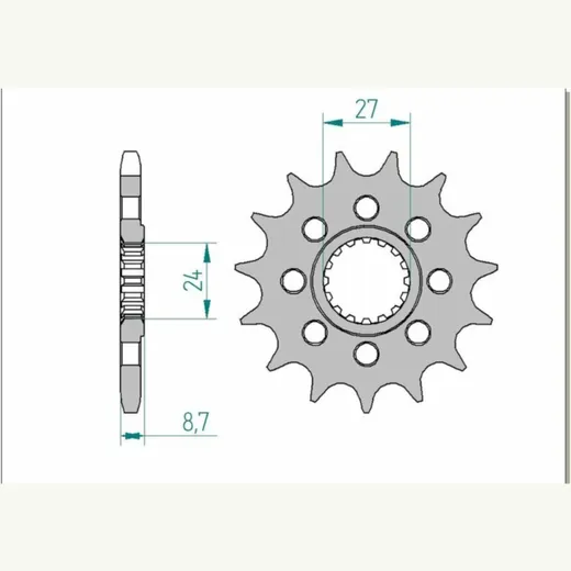 AFAM Standard Stahlritzel vorne 22901 - 525 für Suzuki GSX-R1000