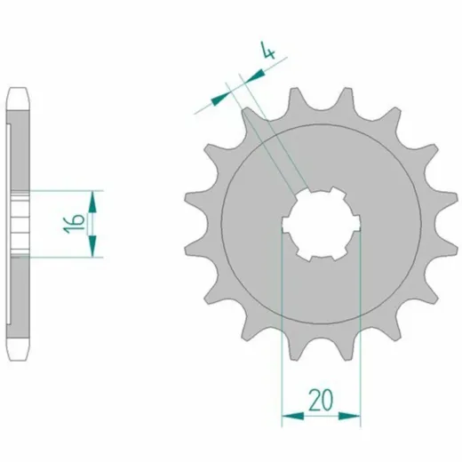 AFAM Standard Stahlritzel vorne 24100 - 428 für Kawasaki KX100, KX80, KX85 Suzuki RM100 24100-14