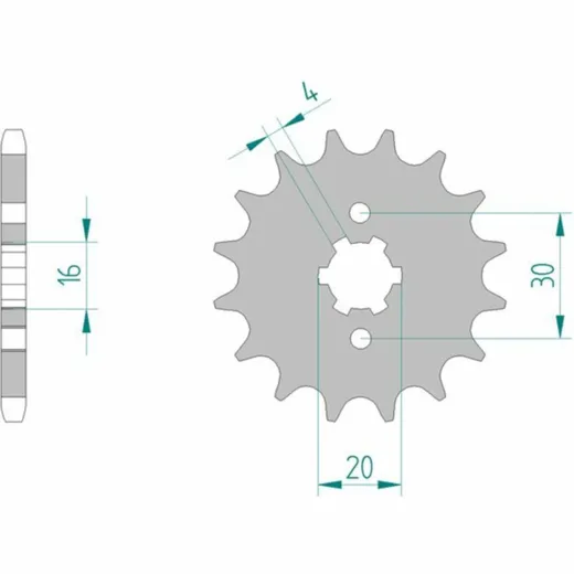 AFAM Standard Stahlritzel vorne 24200 - 428 für Kawasaki ELIMINATOR125, KDX125, KMX125