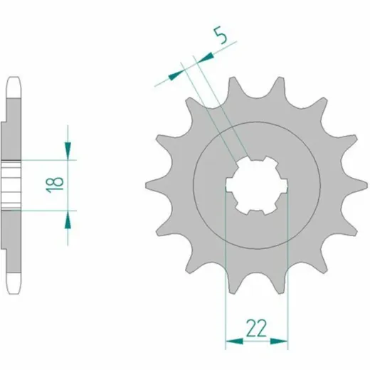 AFAM Standard Stahlritzel vorne 24201 - 520 für Kawasaki KX125 24201-13