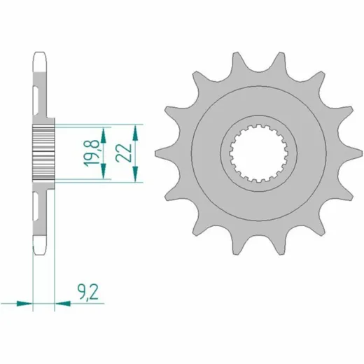 AFAM Standard Stahlritzel vorne 24305 - 520 für Kawasaki KX250, KX250F
